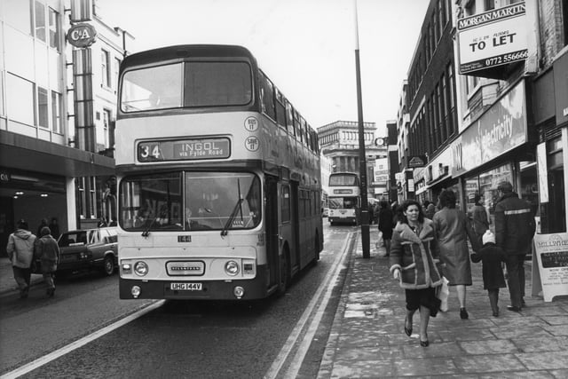 It seems that bus lanes have always been causing problems in Preston. This is one in Friargate was breaking up the road surface. To ease the problem Lancashire County Council proposed widening the bus lane - but this would pose difficulties when cars parked on the opposite side of the road
