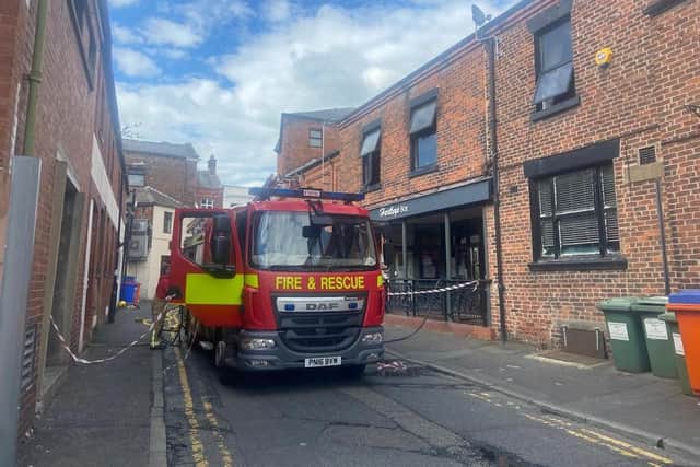 A fire broke out at a domestic property located above Hartleys Wine Bar