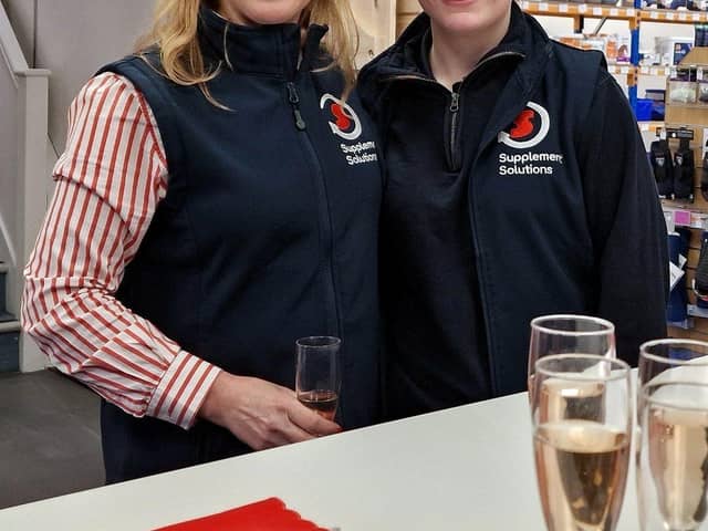 Hannah Wild (left) and team member Sophie Walker at the sparkling opening of the new premises