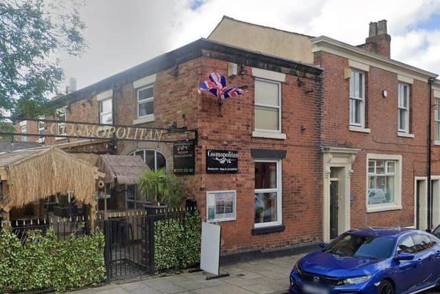 The Cosmopolitan Restaurant, Wine and Cocktail Bar, on St. George's Street, with the now approved HMO to the right (image: Google)
