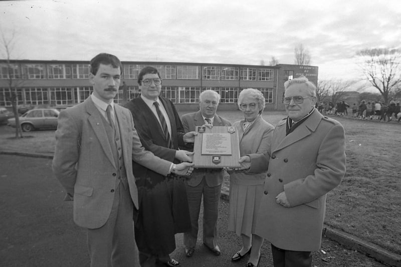 Bereaved paretnts Norah and William Rigby went back to their dead son's school to inspire another generation of pupils. The couple from Wesham, near Preston, handed over a commemorative plaque designed by friends, in memory of RAF sergeant David Rigby who died in a helicopter crash. The plaque will hang in the chapel of St Bede's RC High School, Lytham, where he was a pupil 10 years ago