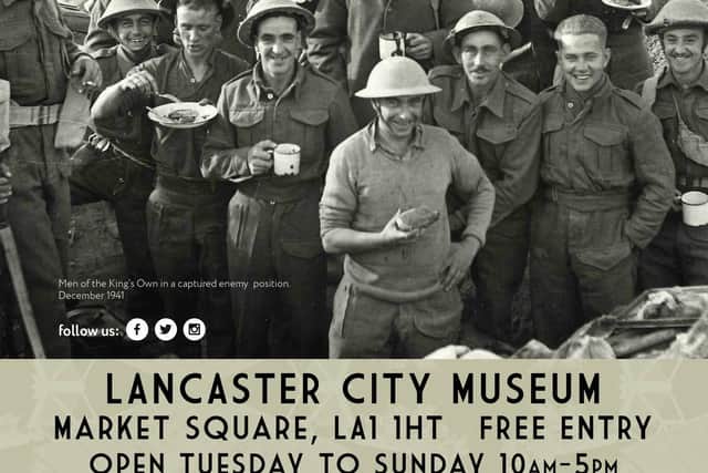 A poster for the Hinge of Fate exhibition at Lancaster City Museum which runs until next February, 2023.