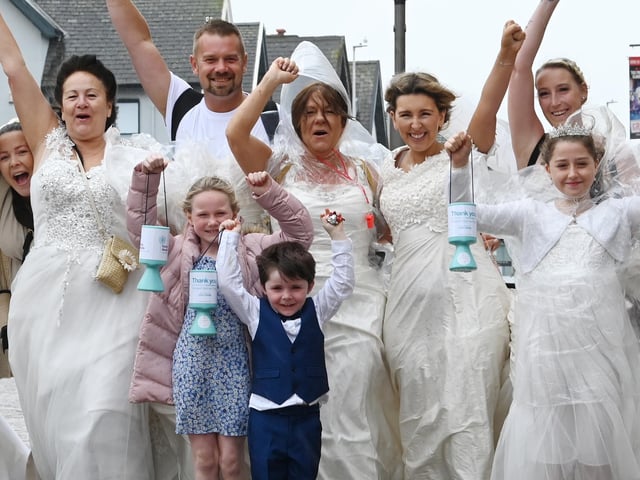 The annual Wedding Walk, raising funds for Trinity Hospice.
