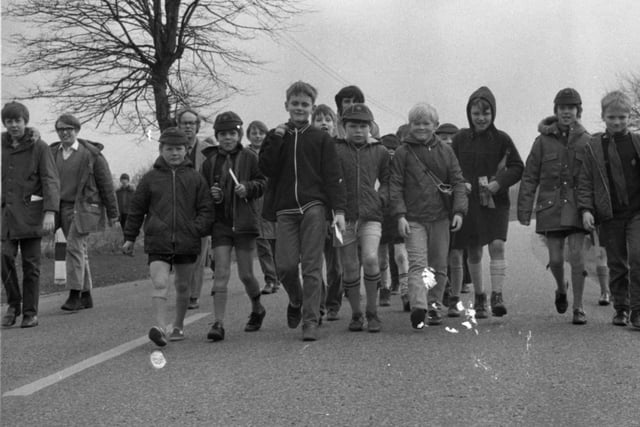 Hundreds of Scouts, Cubs and Rangers took part in a 10-mile walk in aid of the new Preston headquarters back in 1971. The walkers trekked from the Preston Sea Cadets hut in Strand Road, along the south bank of the river, past the golf club and along Howick Cross Lane via Penwortham back to Strand Road. Pictured: Cub Scouts of the 4th Ribbleton troop step out