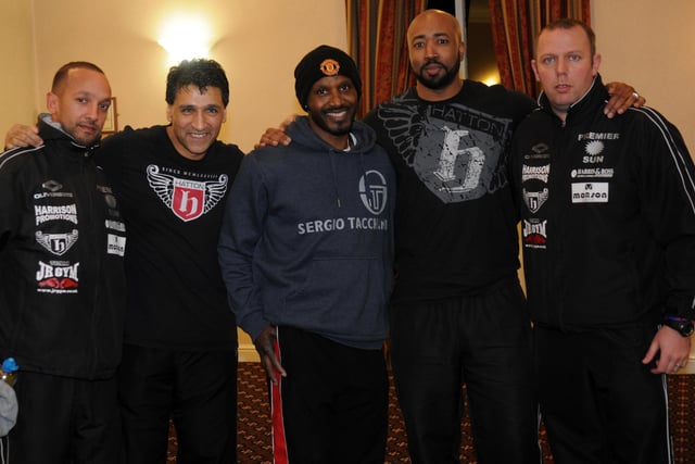 Pictured from left, boxing coaches Damian Whiteside, Inny Walibhai, Oliver Harrison, Johnney Roye and Mick Day at the Ricky Hatton Boxing night at Park Hall Hotel