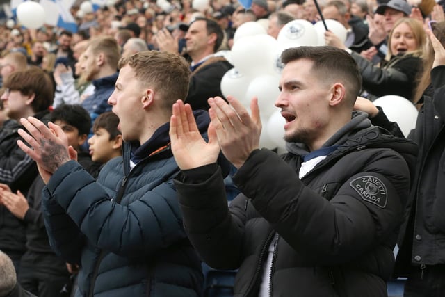 Preston North End fans soak-up the pre-match atmosphere