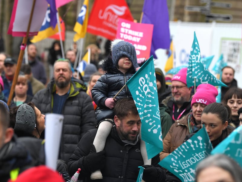 Trade unions gathering at Preston Flag Market