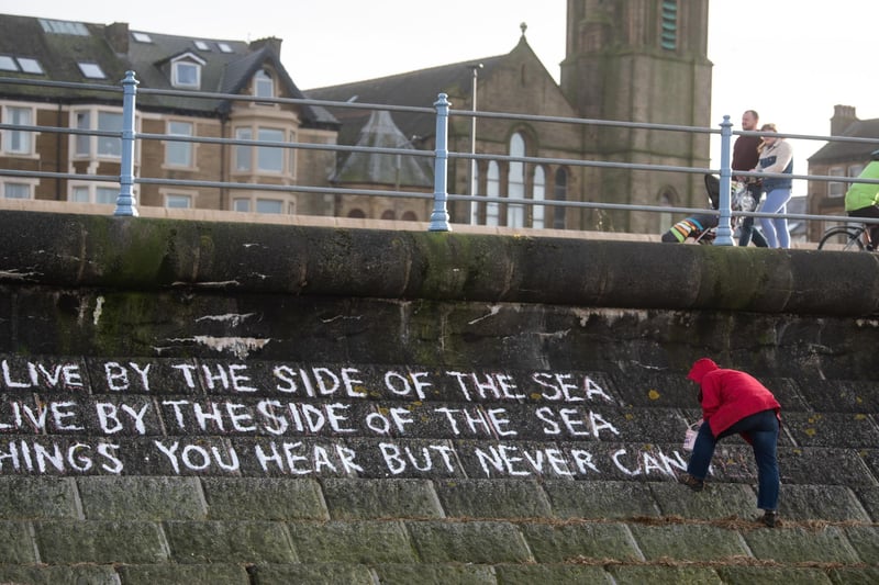 A poem by Lemn Sissay was painted on the wall at Morecambe.