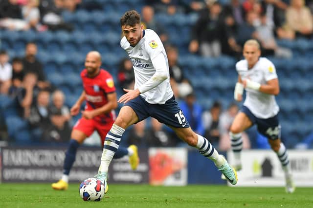 Preston North End's Troy Parrott on the ball against Bristol City.