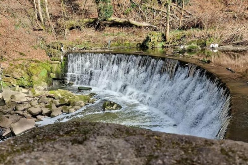 The weir complete with salmon staircase which leads on to the River Darwen