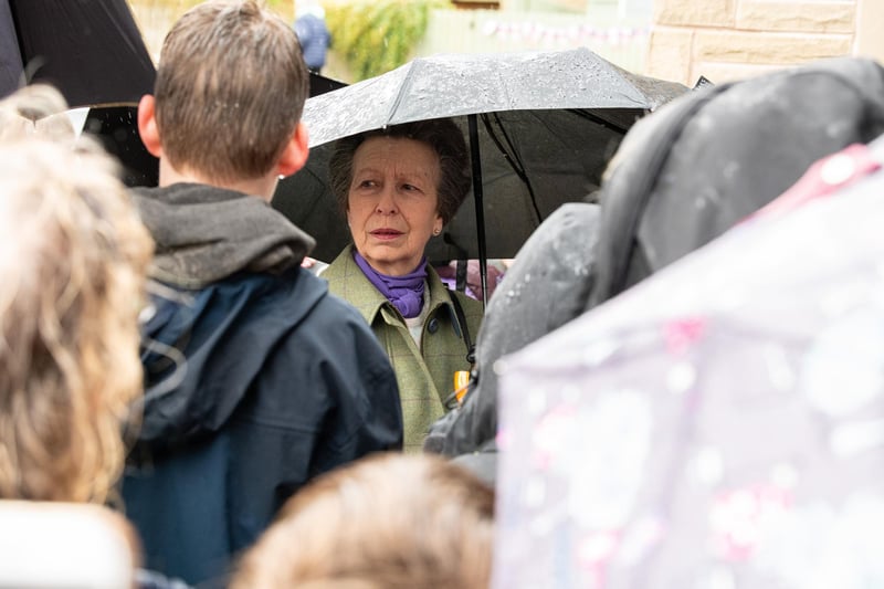 Princess Anne speaks to members of the public as she arrives at Trawden Forest Community Centre. Photo: Kelvin Lister-Stuttard