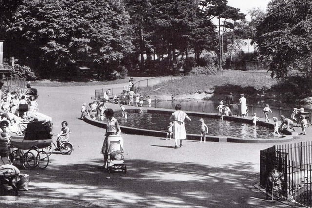 Moor Park, Preston June 1960This small paddling pool was removed in the 1970's