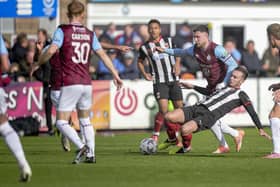 Joe Nolan makes a tackle against South Shields (photo: David Airey/dia_images)