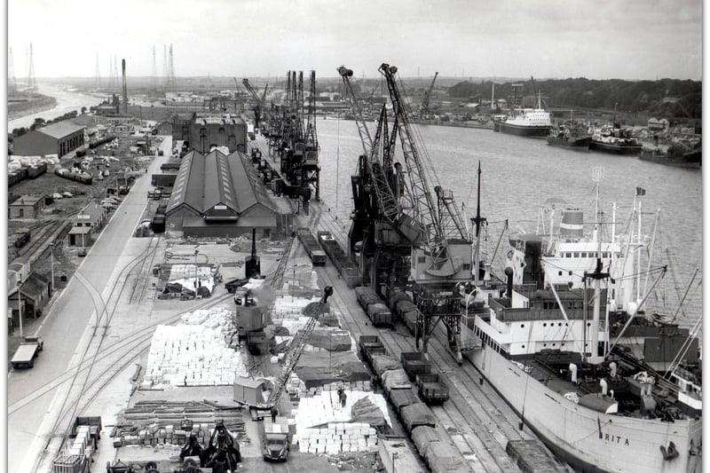 Elevated View of Preston Docks. June 13, 1960
Photographed from the top of Pyke's grain elevator.