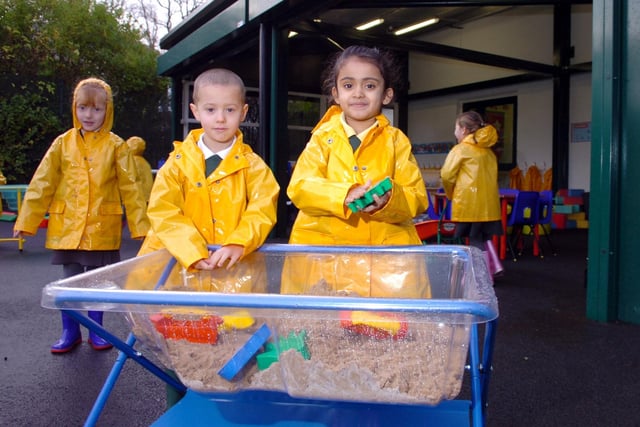 Reception Class at Greenlands County Primary School, Preston, in the covered outside learning area