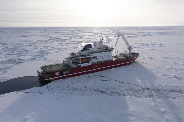 The South African polar research and logistics vessel, S.A. Agulhas II, on an expedition to find the wreck of Endurance by Falklands Maritime Heritage Trust