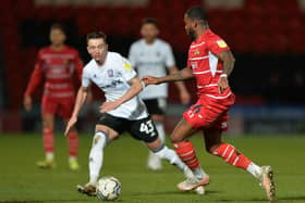 Bersant Celina in action for Ipswich against Doncaster Rovers