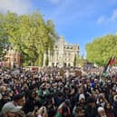 Thousands of people stood together at the Flag Market in Preston for the rally