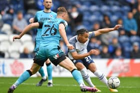 Preston North End's Cameron Archer on the ball against Millwall on Good Friday