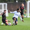 Dana Amaral goes into a challenge during PNE's 1-0 win over Stoke City in the Central League. Credit: PNEFC/Ian Robinson