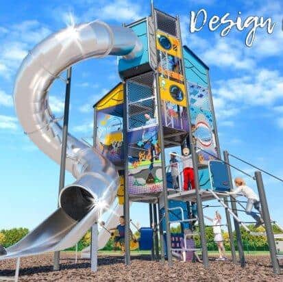 The design for the replacement main attraction at Withy Grove playground has been chosen (image: Kompan, via South Ribble Borough Council planning portal)