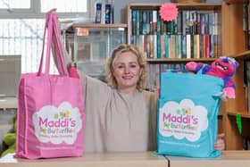 Samantha Allan with smile bags