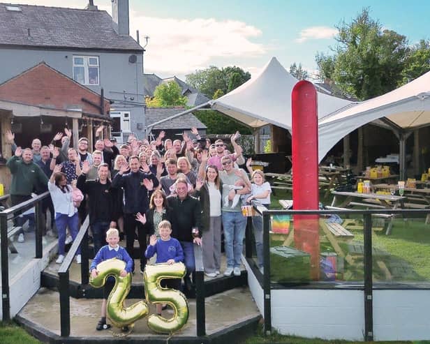 Festive Lights employees celebrate 25th anniversary at The Hinds Head, Coppull.