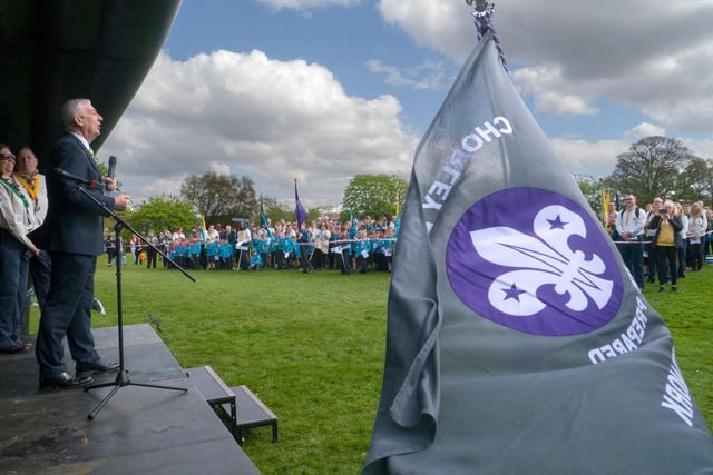 Sir Lyndsay Hoyle MP speaks to the gathering