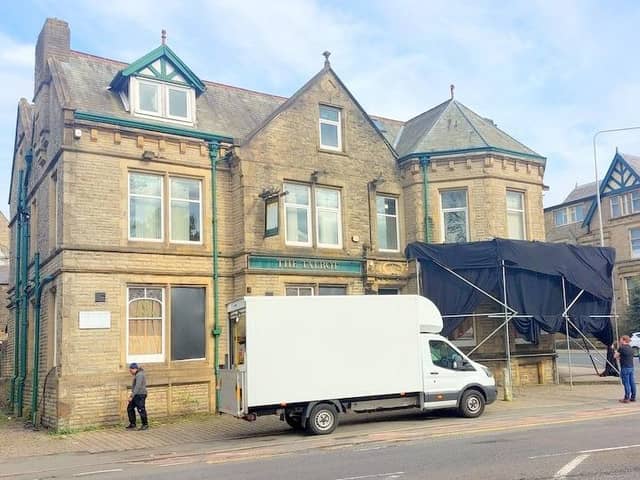 The Talbot in Church Street, Burnley, is being used to shoot scenes on the new Netflix Bank of Dave movie sequel. Picture: Peter Stawicki