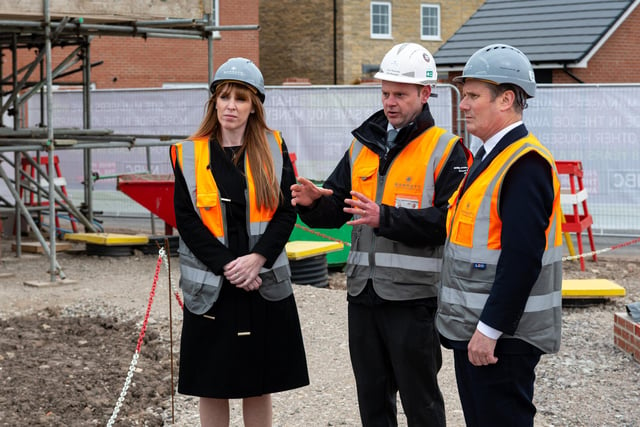 Labour leader Sir Keir Starmer visits a Leyland housing development with Deputy Leader Angela Raynor.  Photo: Kelvin Stuttard