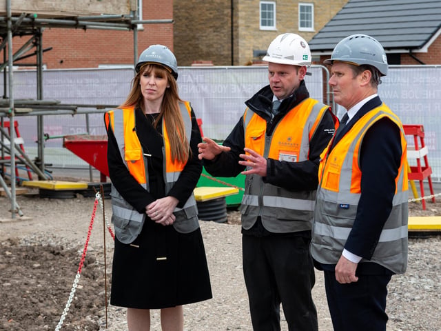 Labour leader Sir Keir Starmer visits a Leyland housing development with Deputy Leader Angela Raynor.  Photo: Kelvin Stuttard