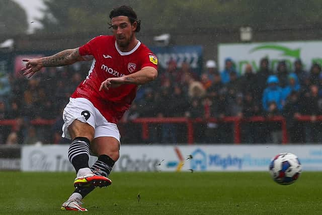 Cole Stockton missed a golden chance for Morecambe Picture: Jack Taylor/Morecambe FC