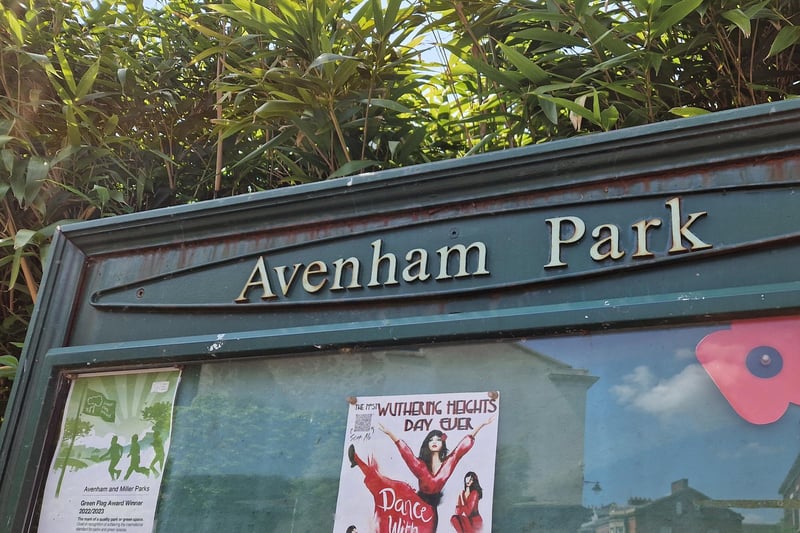 The sign at the entrance to the magnificent Avenham Park in Preston