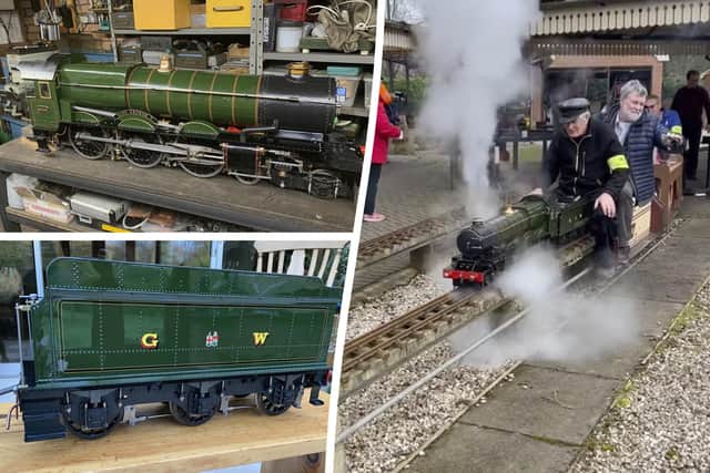 A hobbyist built a replica of the GWR King Class steam train