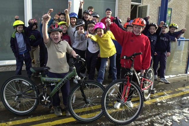Tom Galligan and Daniel Kelly with other youngsters on the Get Set Cycling Award Scheme at Preston College