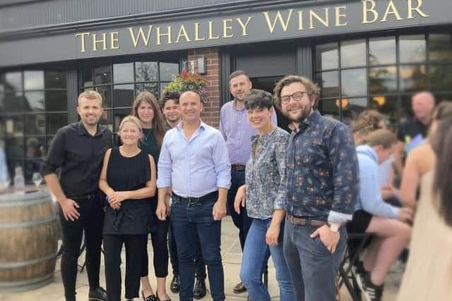 The team at the Whalley Wine Bar, next to the wine shop. Tom Jones is pictured far right.