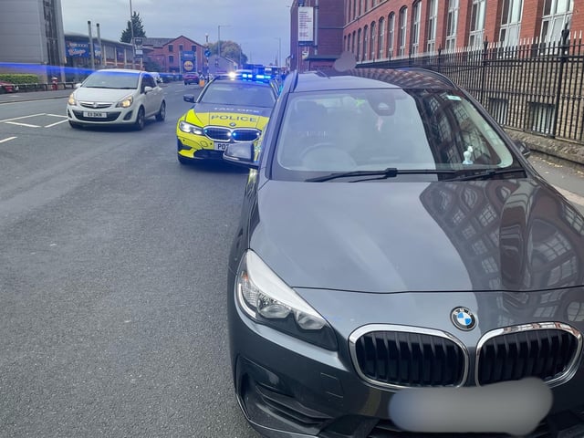 The driver of this BMW stopped in New Hall Lane, Preston only had a provisional licence, was not supervised by a qualified driver and was not insured on the vehicle.
The driver also failed a roadside drug test and was arrested.