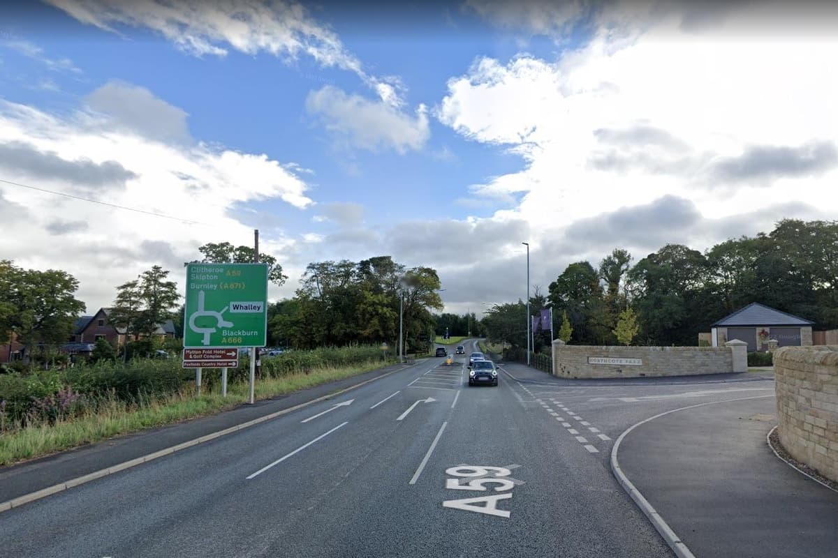 A59 Map A59 crash closes road in both directions near Clitheroe