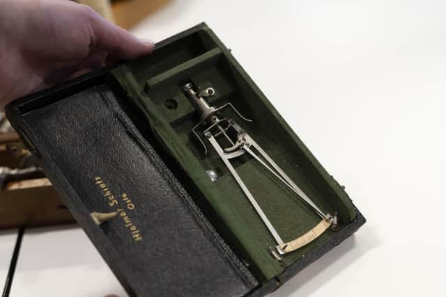 An X-Tonometer was used to measure eye pressure and was designed by Professor Schiotz in the early 1900s.