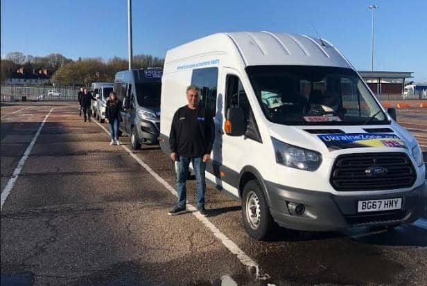 The four-vehicle convoy from Preston the the Ukraine border.