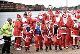 A scene from last year's Santa Dash at Preston Docks