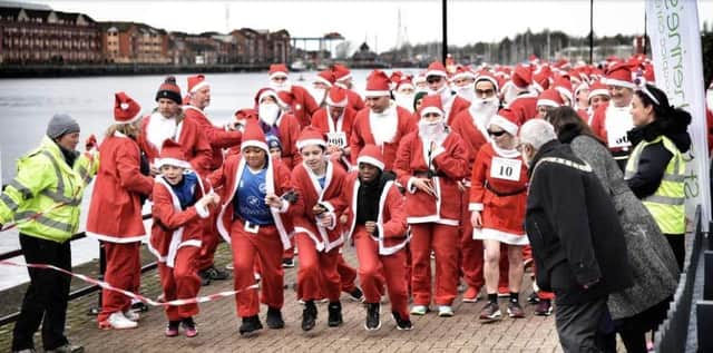 A scene from last year's Santa Dash at Preston Docks