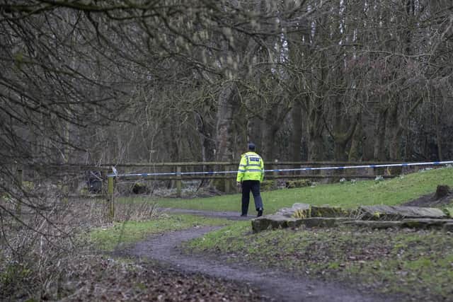 Police at the scene in Culcheth Linear Park in Warrington, Cheshire (Credit: Jason Roberts/PA Wire)