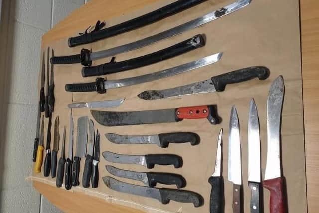 Weapons collected in one knife bin during last year's Operation Sceptre.