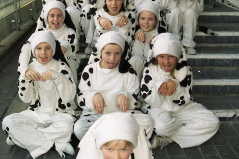 Children from the Preston area were given the chance to take part in a stage production of 101 Dalmations at the Charter Theatre in Preston. The puppies were played on a rota basis by Nick Gittins, Lynsey Threlfall, Lucinda Hogarth, Chris Rawkins, Antonia Ascroft, Miles Galaska, Lucy Wilkinson, Jenny Morgan, Kim Hampson, Charlotte Kenny, Jennifer Campbell, Lisa Baird, Kim Shirley, Jonathan Sharples and Natalie Gundry