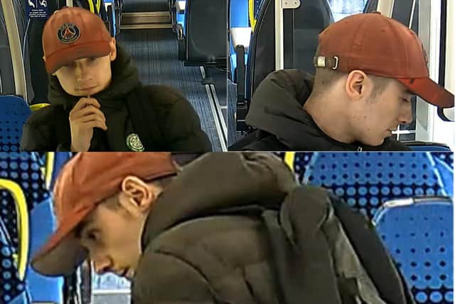 Do you recognise this man? Police want to speak to him following a hate crime on a train travelling from Layton to Kirkham (Credit: British Transport Police)