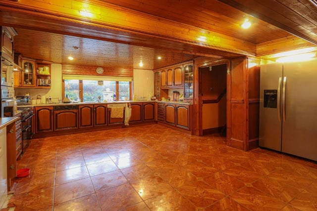 The garage was converted into this large kitchen.