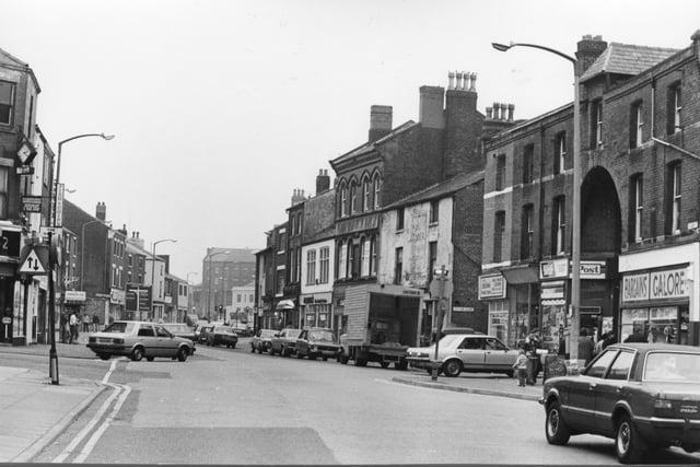 The odd jumble of striking buildings once made Church Street a mecca for shoppers in Preston town centre in 1985