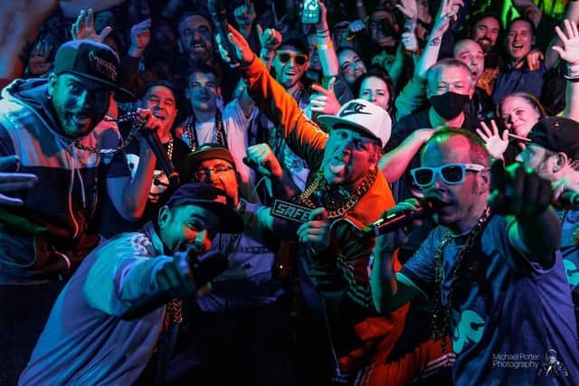 Goldie Lookin Chain and fans at The Ferret (image: Michael Porter Photography)