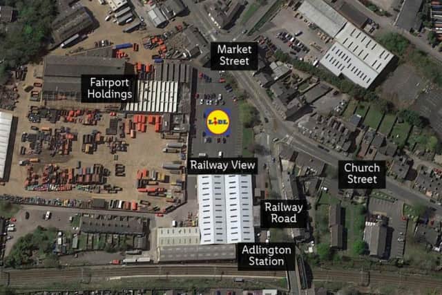 The proposed site of a new Lidl store off Market Place in Adlington. Pic: Lidl/Google